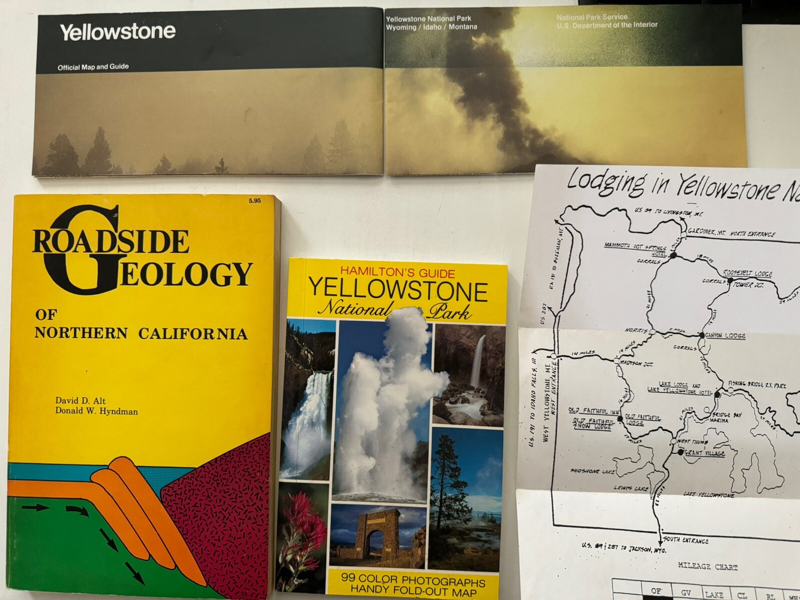 Vtg LOT Yellowstone National Park Official 2 Map and Guide 1994 Roadside Geology
