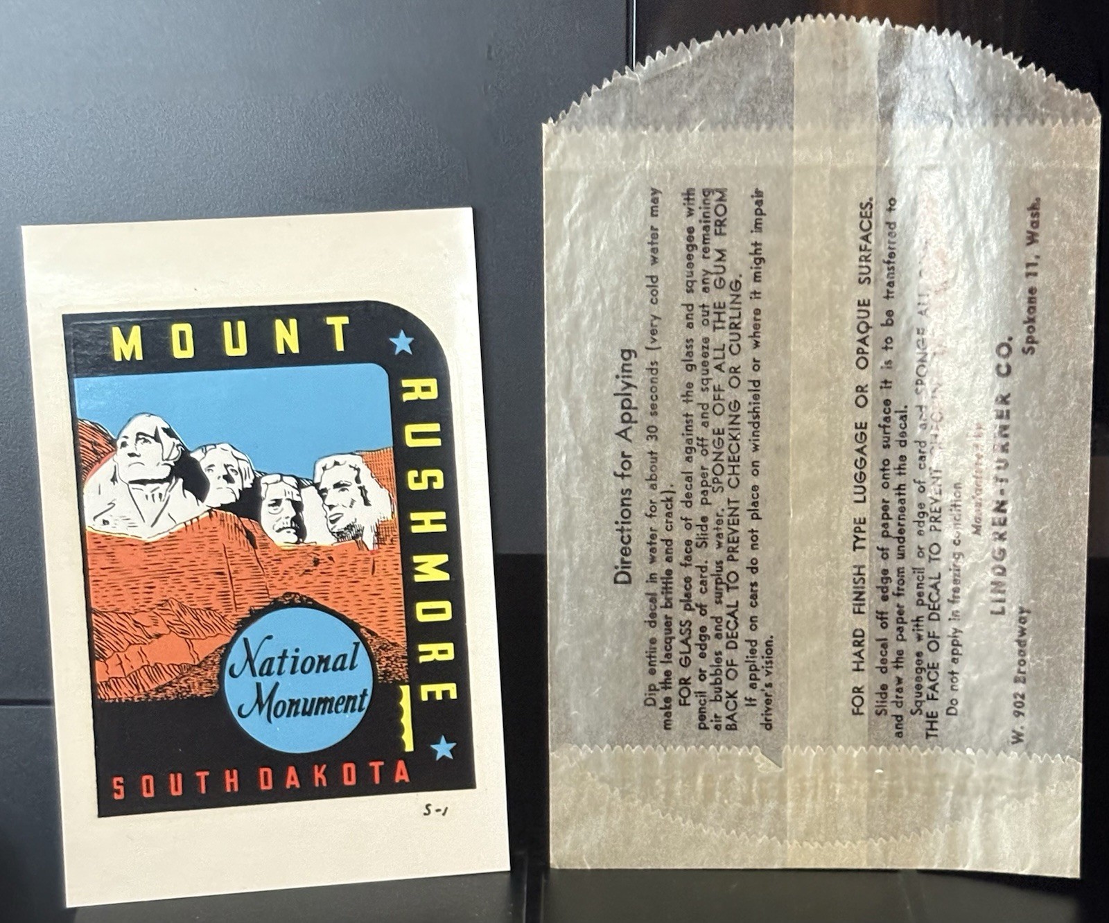 Vintage Mount Rushmore National Monument South Dakota Decal