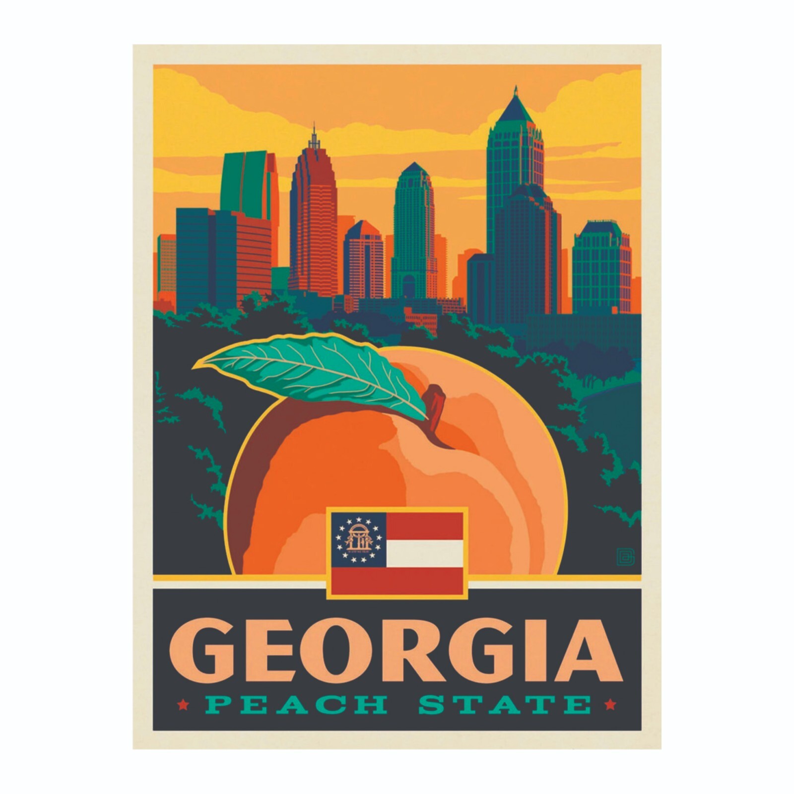 Georgia The Peach State Sticker Decal Bumper Sticker
