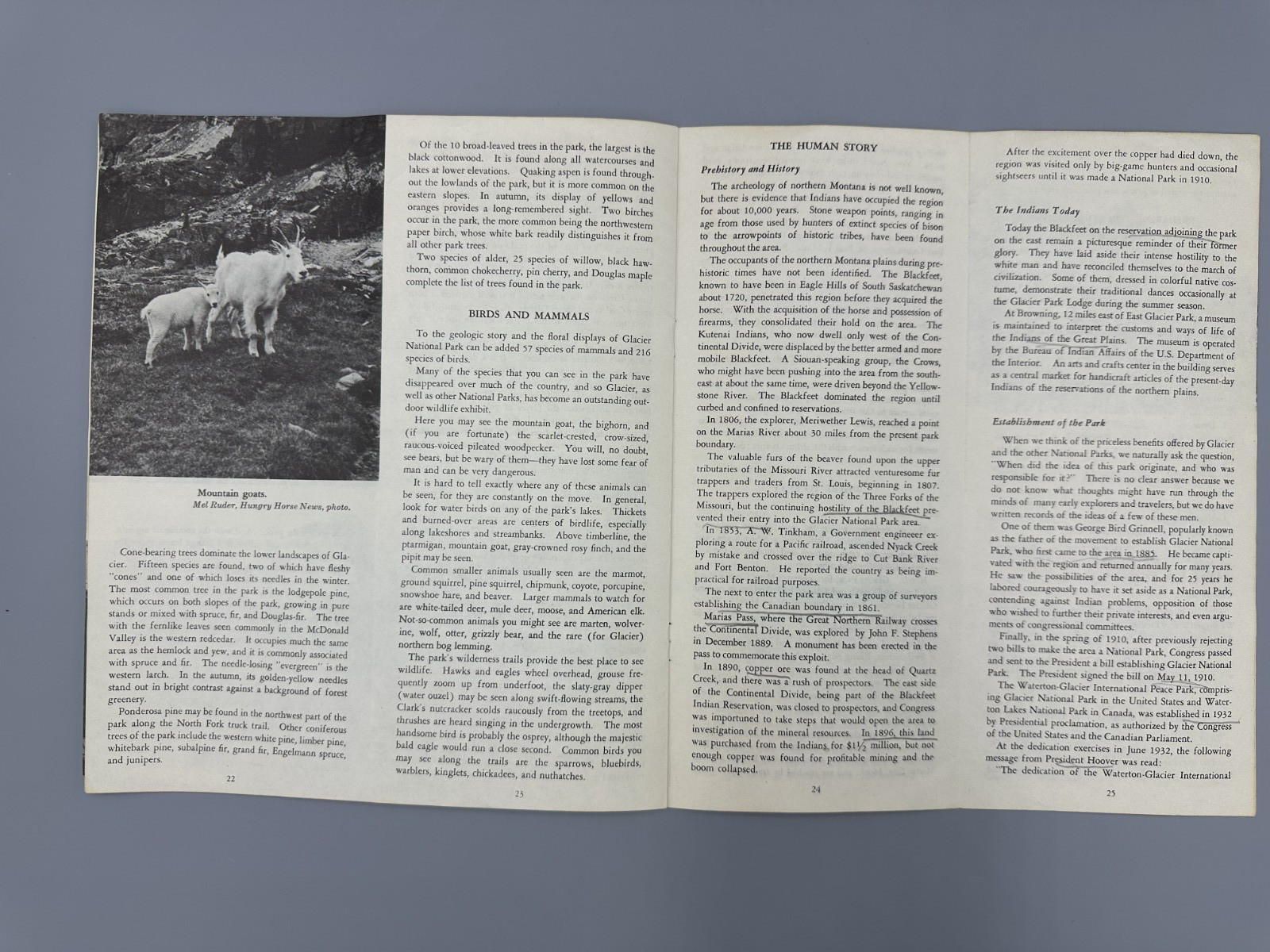 1963 GLACIER NATIONAL PARK Brochure with MAP