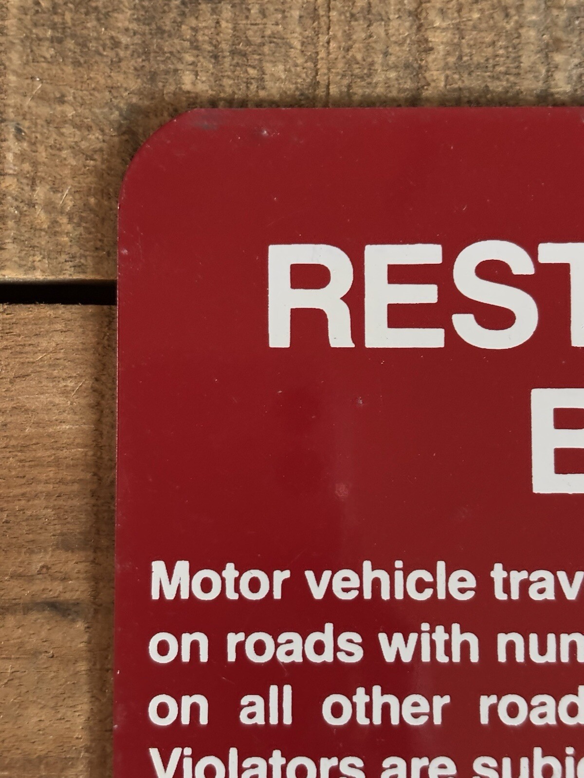 Vintage Red US Dept Of Agriculture Forest Service RESTRICTED AREA BOUNDARY Sign