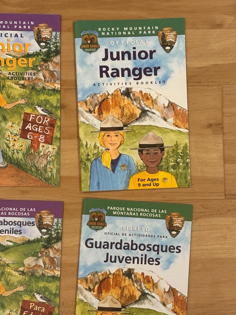 ROCKY MOUNTAIN NATIONAL PARK UNIGRID BROCHURE/MAP GPO 2025 + Junior Ranger Books