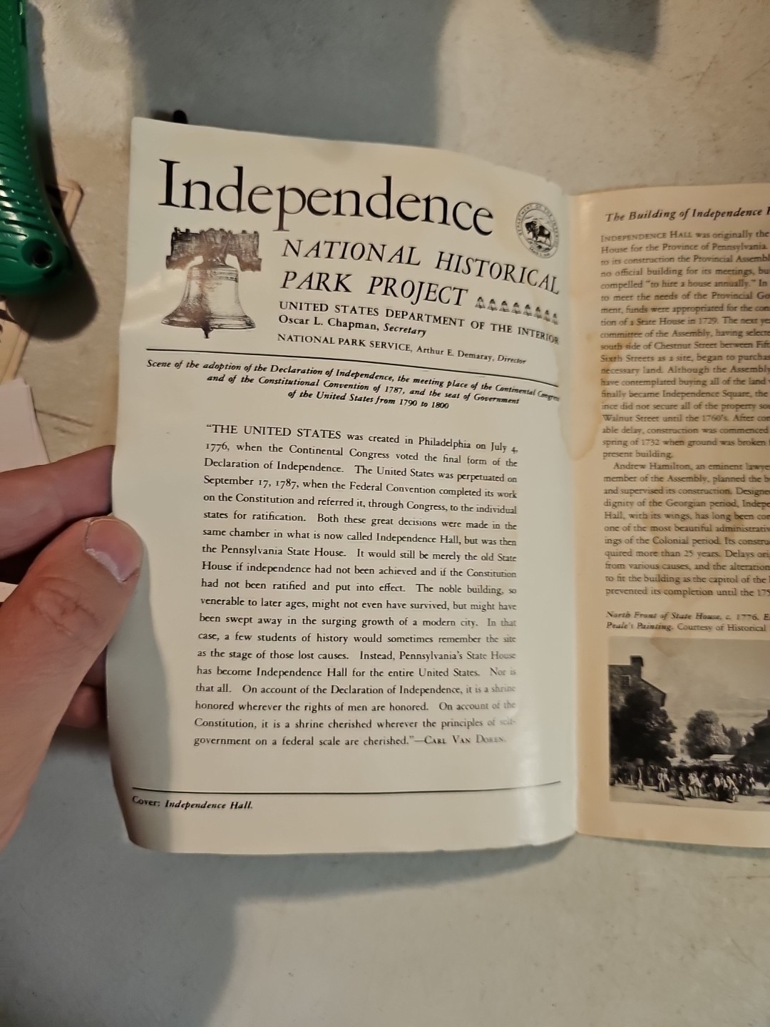 INDEPENDENCE NATIONAL HISTORICAL PARK Pennsylvania Souvenir Pamphlet 1951 As Is