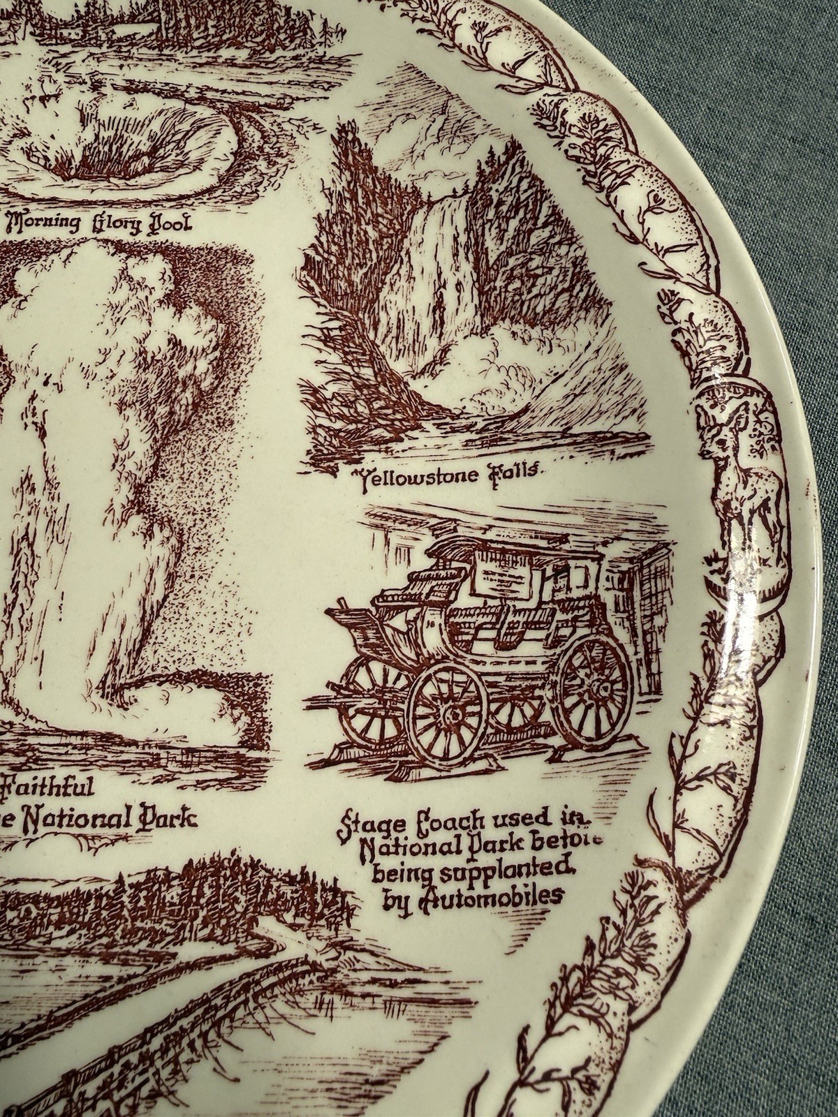 YELLOWSTONE NATIONAL PARK Vintage Vernon Kilns Collectors Plate Artist: KLINKER