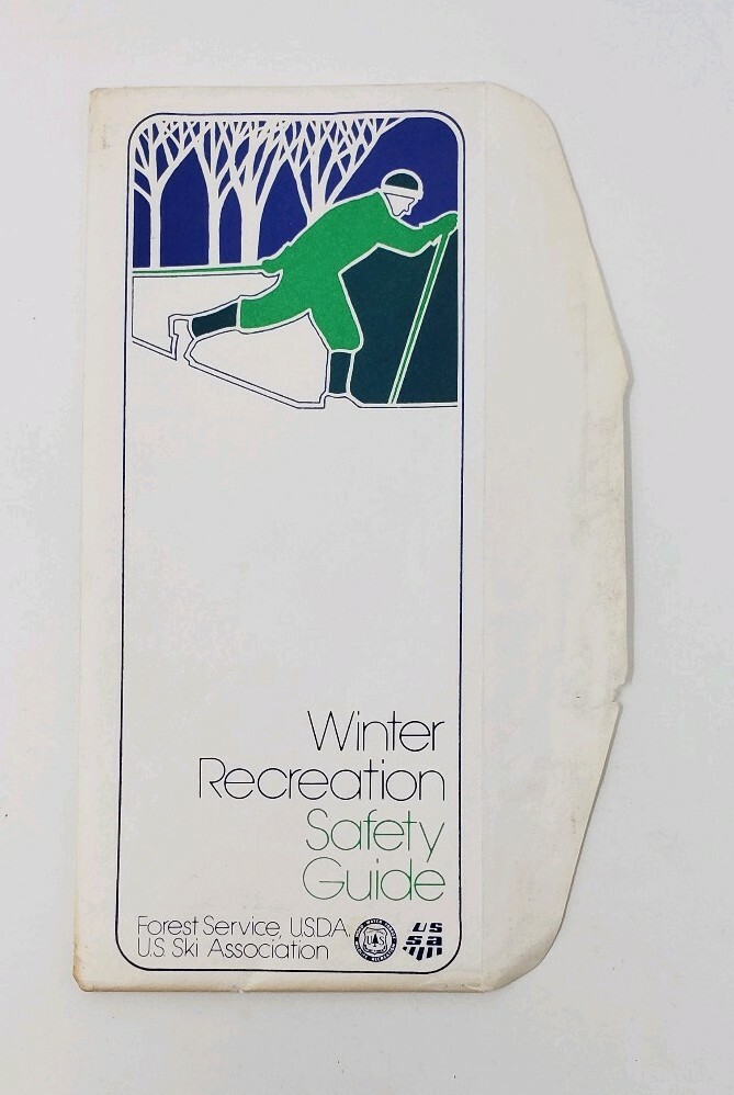 1974 US Forest Service – Winter Recreation Safety Guide Vintage Brochure