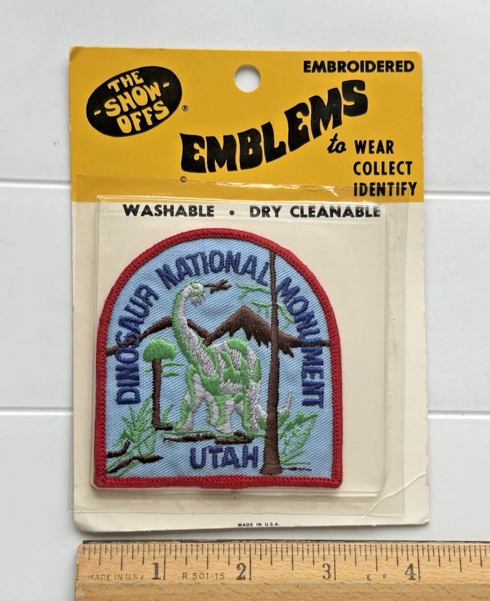 NIP Vintage Dinosaur National Monument Utah Souvenir Embroidered Patch Badge