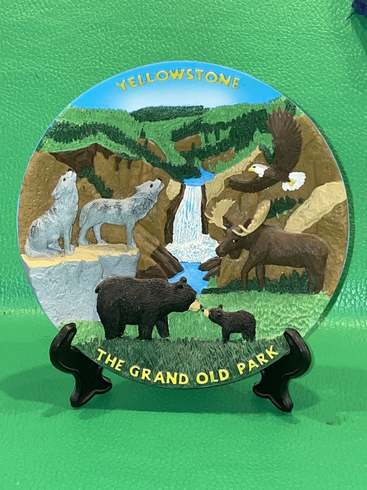 Yellowstone National The Grand Old Park 3D Plate Plaque Souvenir Collectible 6”
