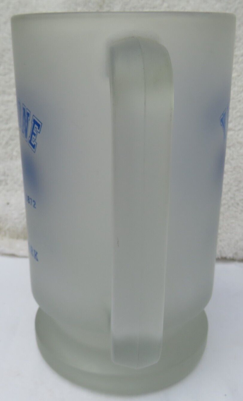 Vintage Yellowstone National Park Frosted Glass Beer Mug Blue- Bear-Date