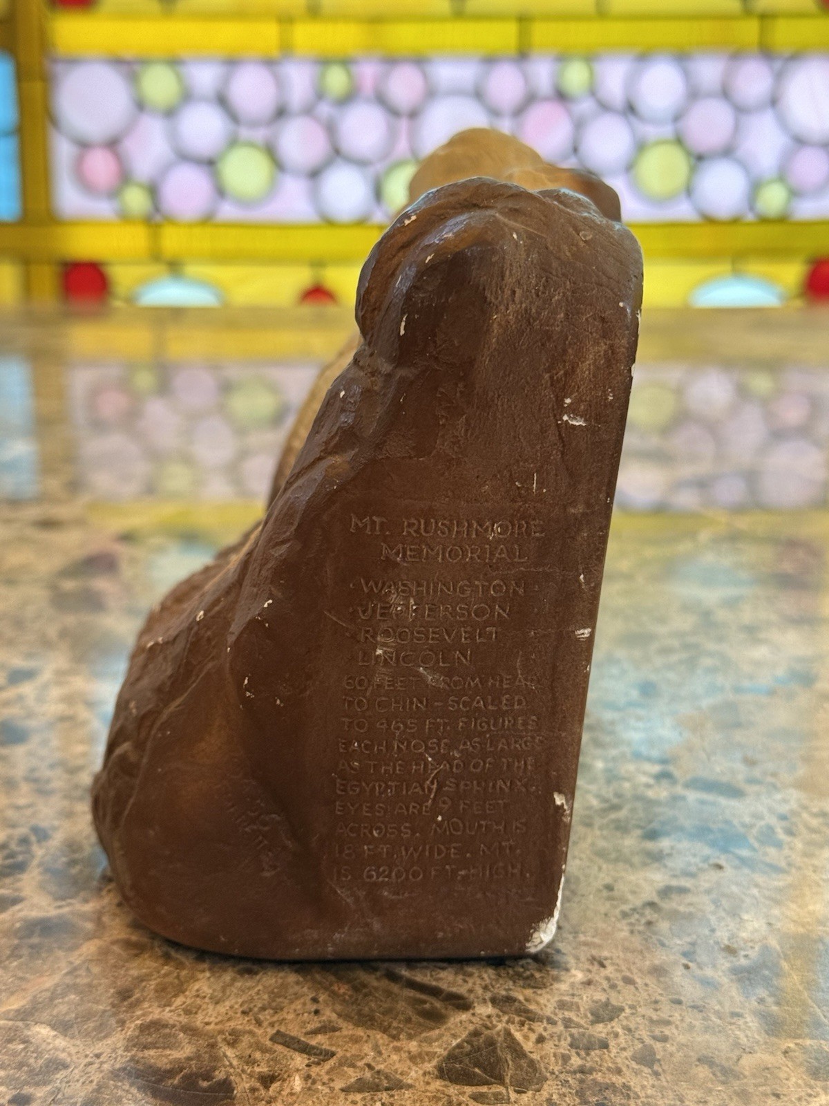Mt Rushmore Memorial Vintage 1956 Forrette Plaster Chalkware Sculpture Bookend