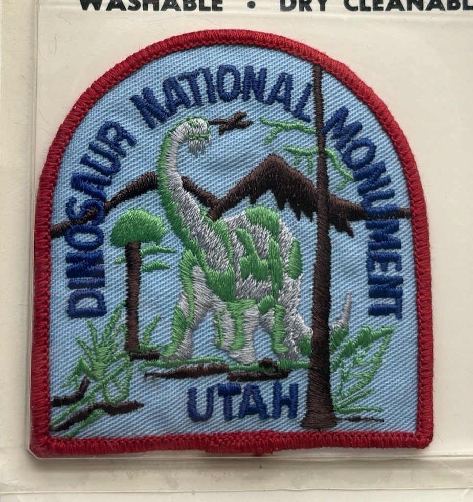 NIP Vintage Dinosaur National Monument Utah Souvenir Embroidered Patch Badge
