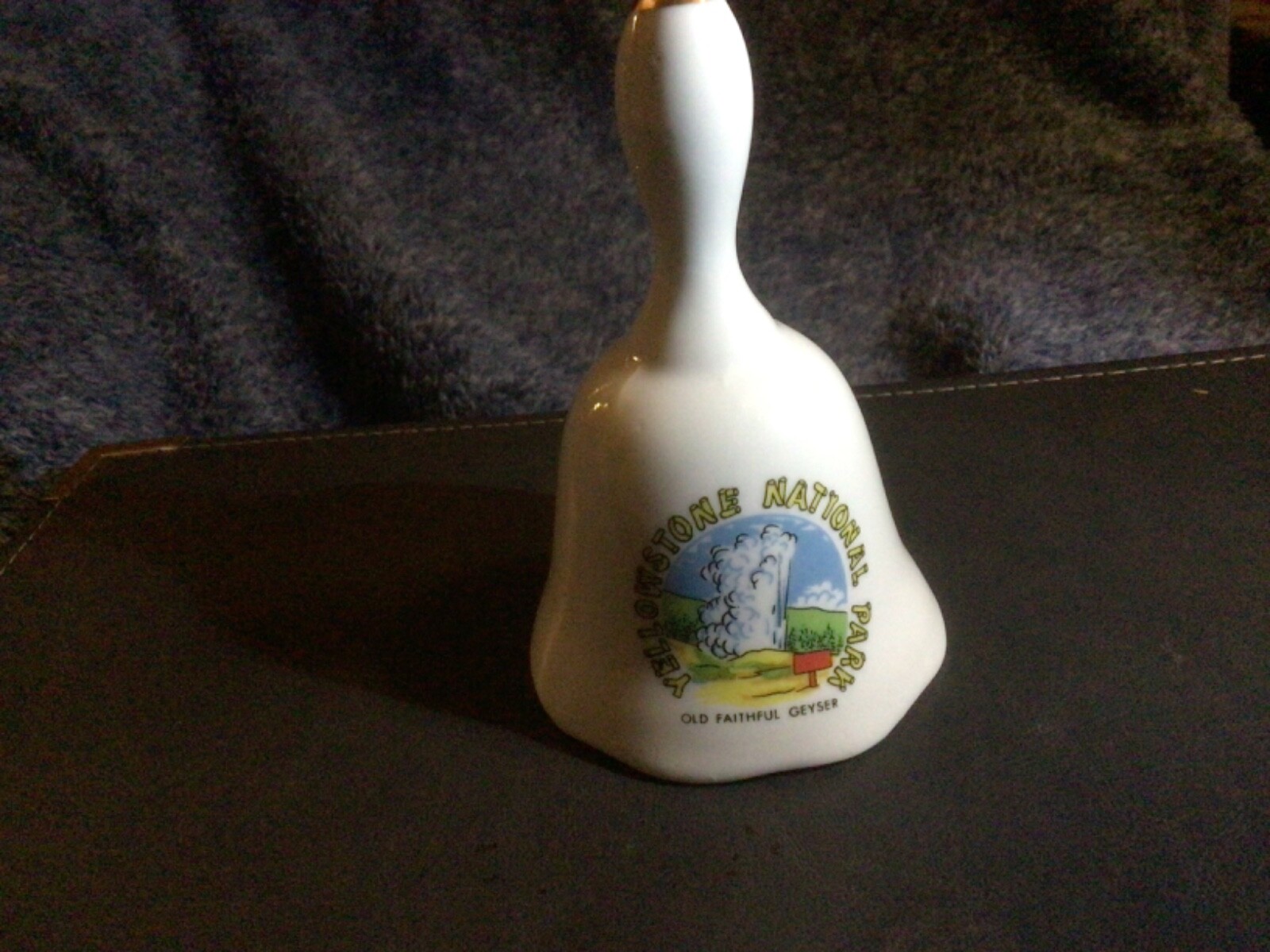 Yellowstone National Park Ceramic Dinner Bell – OLD FAITHFUL GEYSER, Vintage