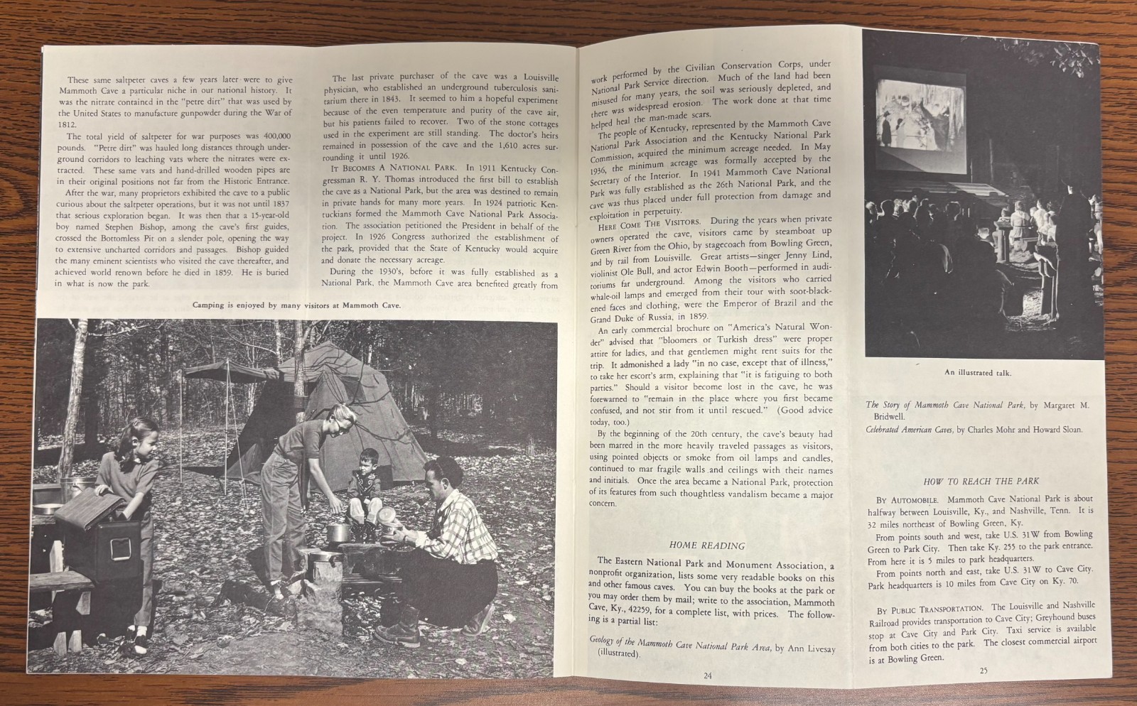 Vintage 1966 Lot 3 Mammoth Cave National Park Brochure Trails Maps history