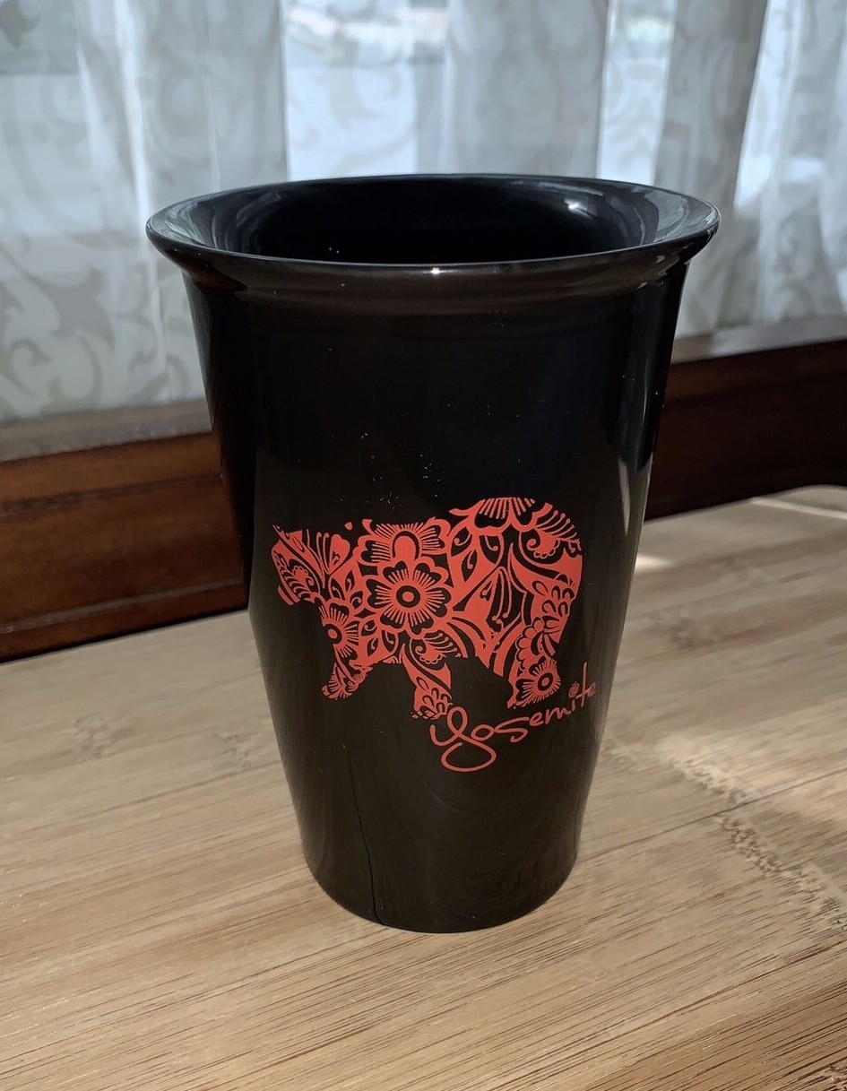 Yosemite National Park Coffee Mug 5-1/4″ Tall Cup Black Lipped Tumbler Bear