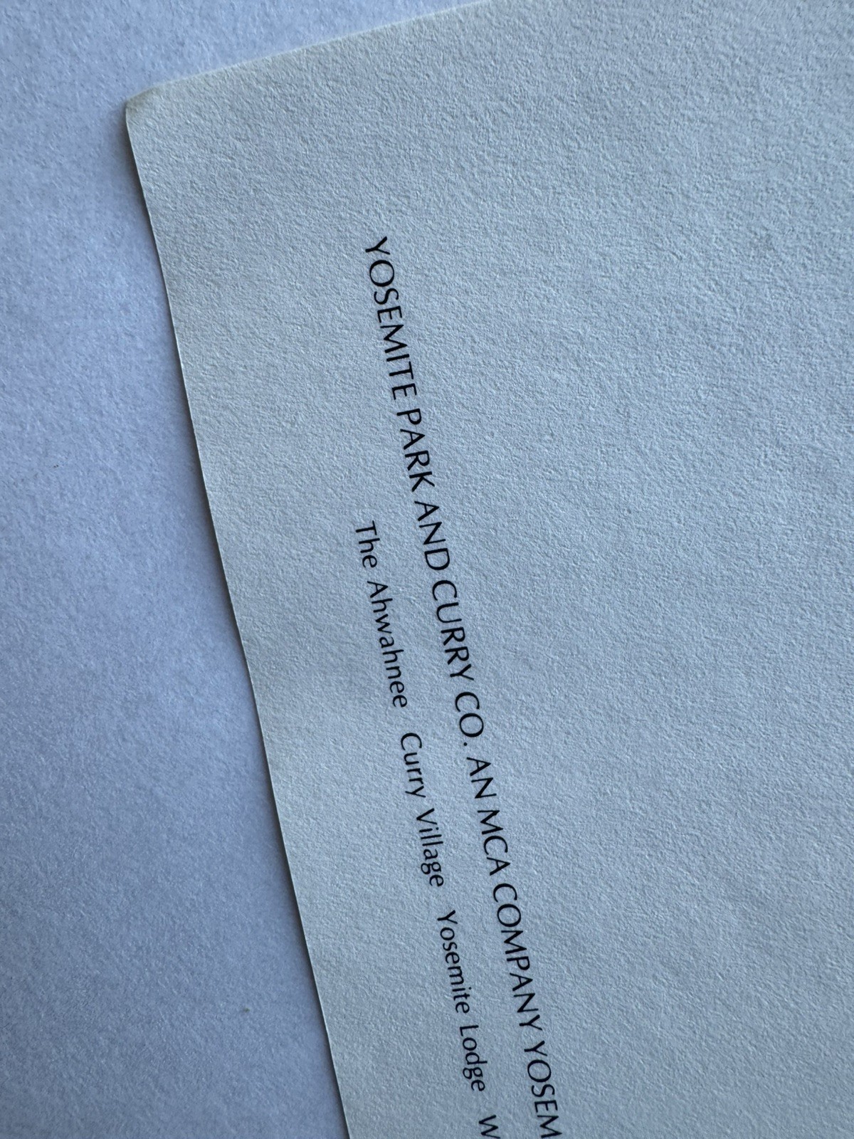 Yosemite Curry Company 1980s Letterhead, 10 blank pages, good condition