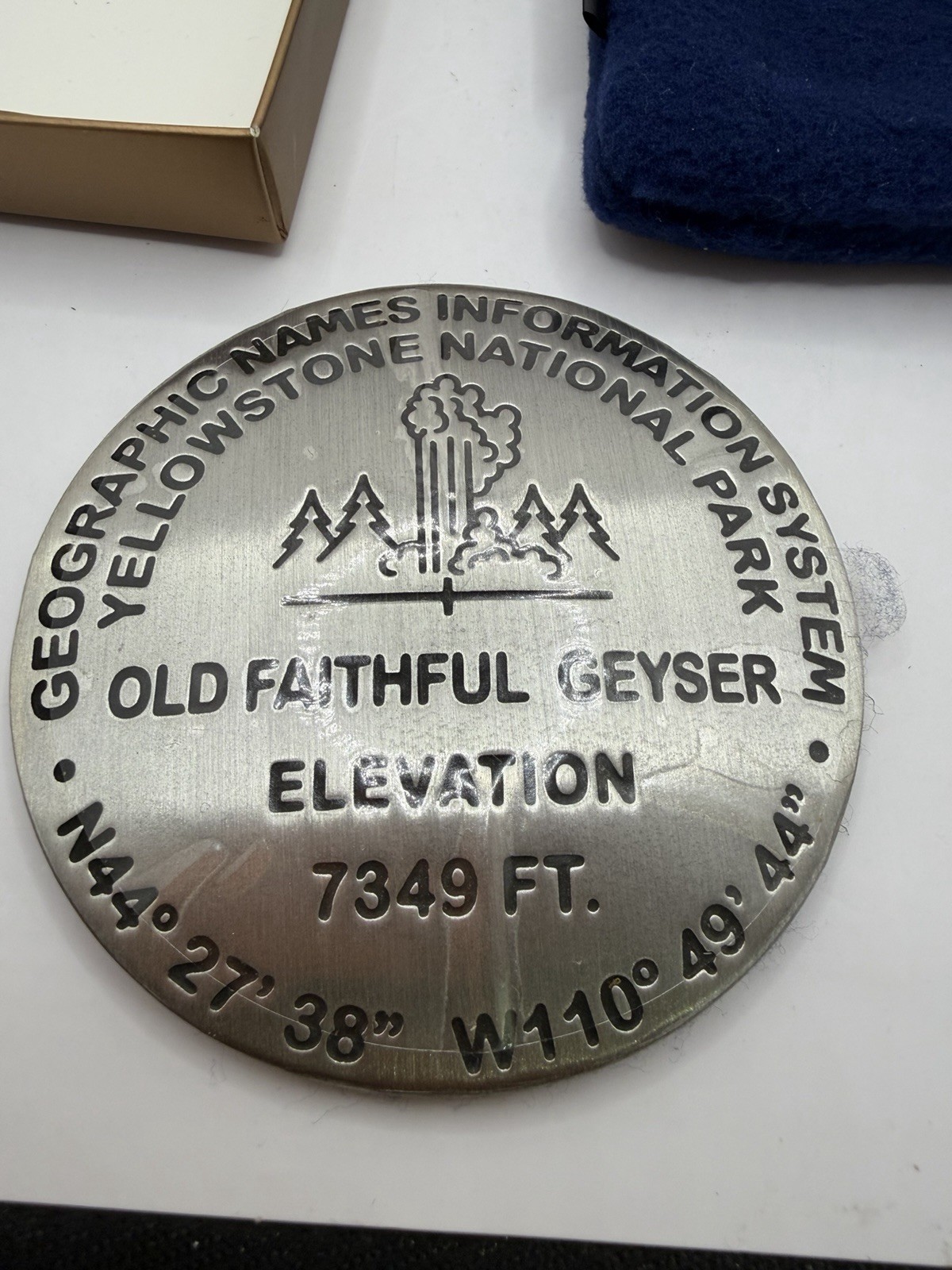 GEO-SITU OLD FAITHFUL YELLOWSTONE PARK PEWTER US GEOLOGICAL SURVEY PAPERWEIGHT