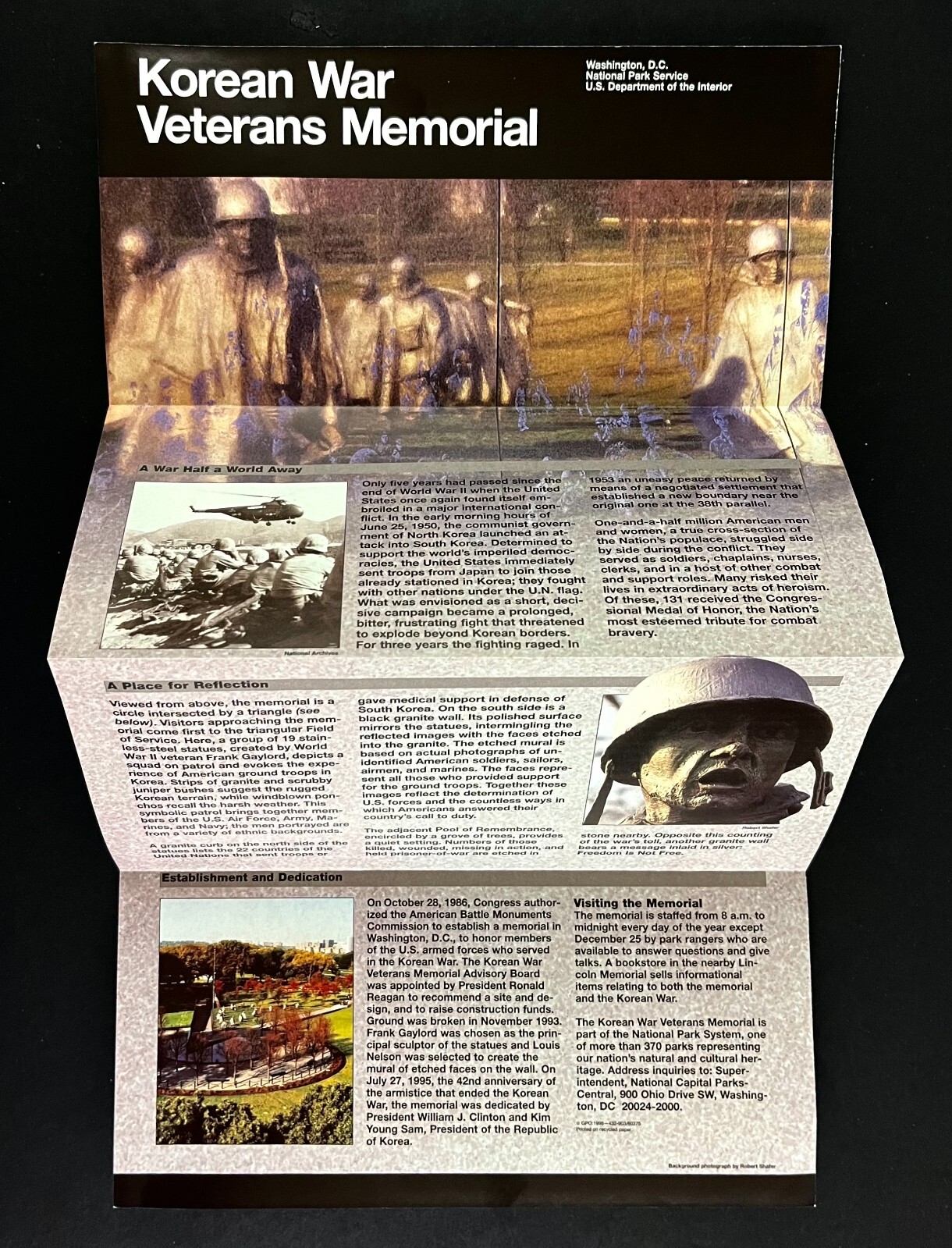 1998 Korean War Veterans Memorial National Monument Vintage Travel Brochure DC