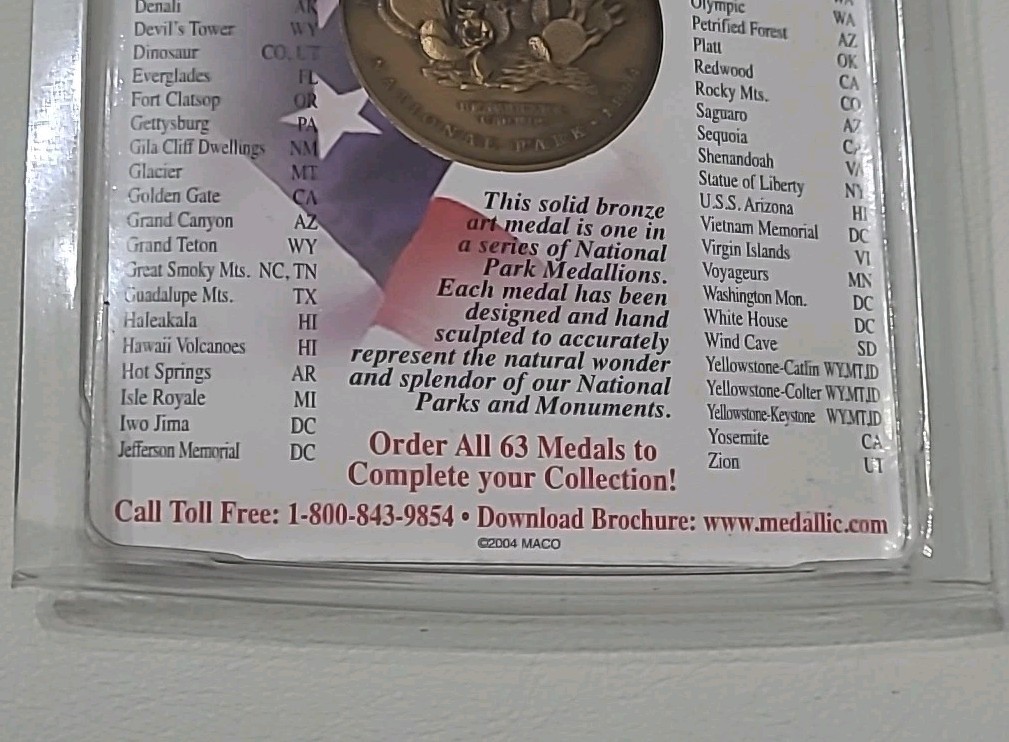 Death Valley National Park And Monument Medals Solid Bronze Coin Token Vtg. 2004
