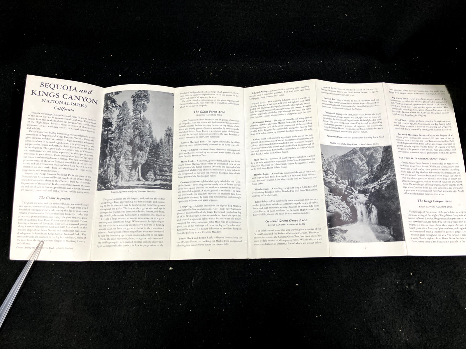 1947 SEQUOIA AND KINGS CANYON NATIONAL PARKS FOLDOUT MAP AND VISITOR’S GUIDE