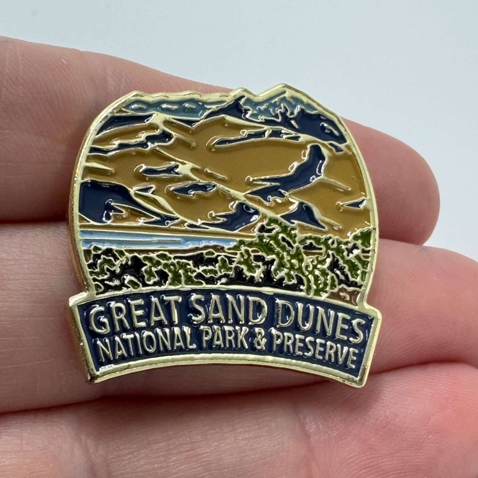 Vintage Great Sand Dunes National Park Preserve Lapel Pin Landscape Enamel WNPA