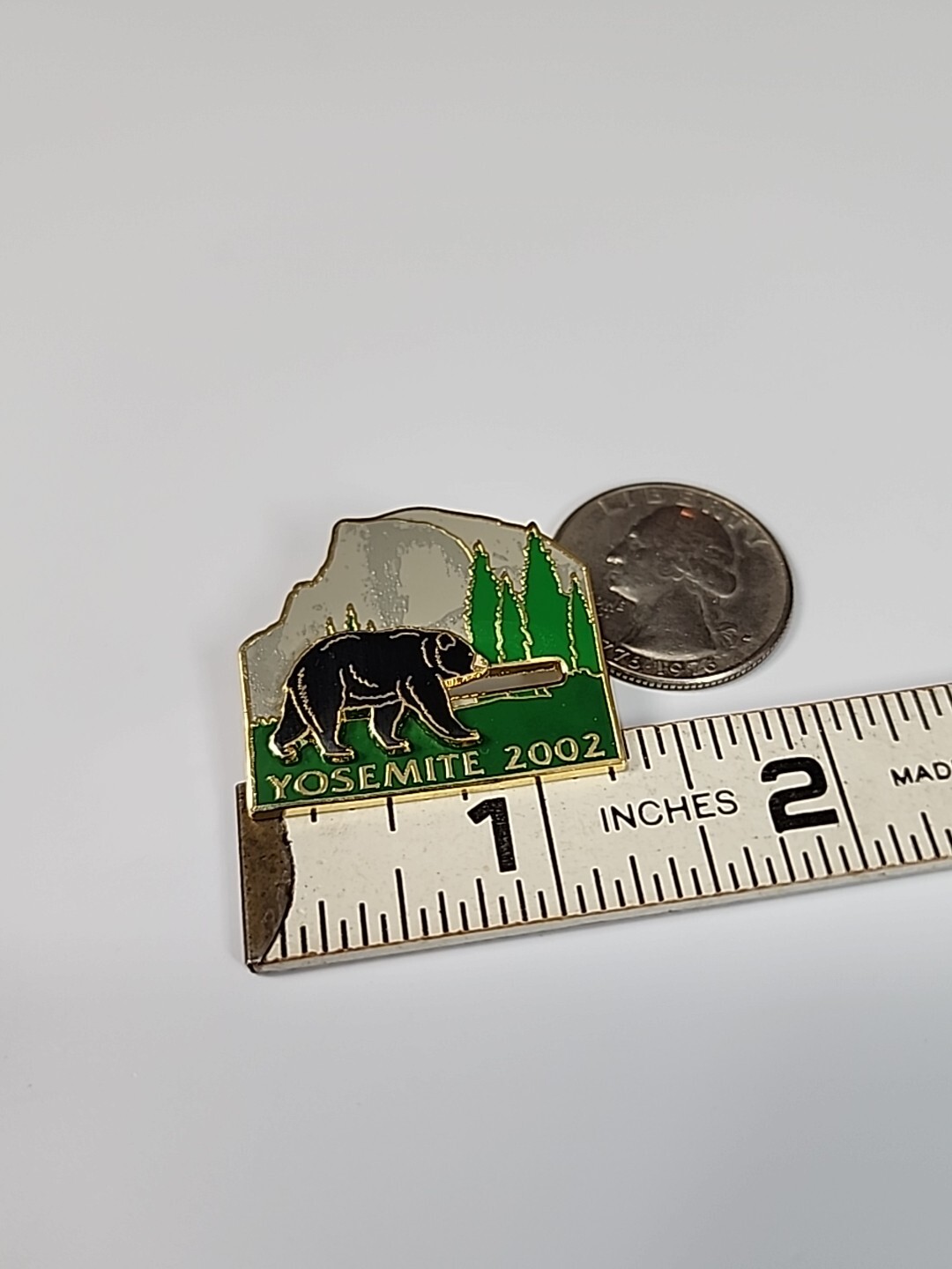 Yosemite 2002 Travel Souvenir Lapel Pin National Park California Bear on Slider