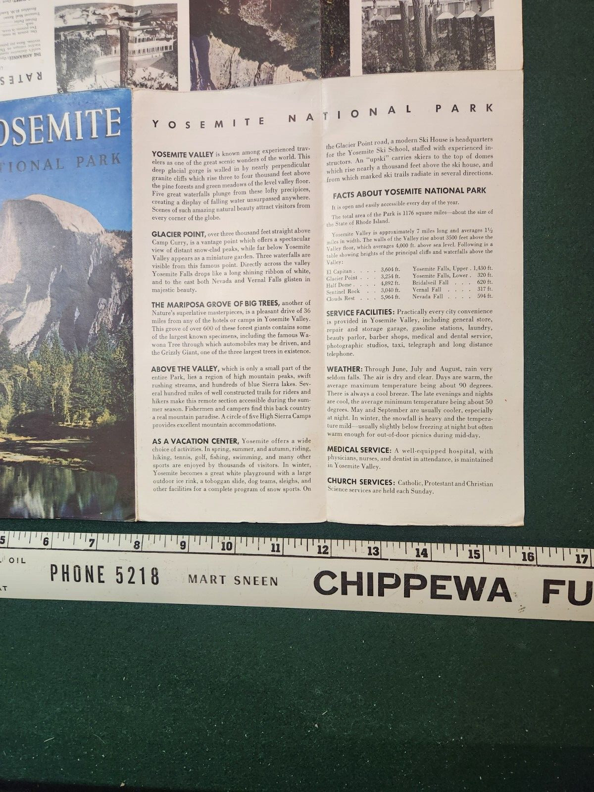1939 YOSEMITE NATIONAL PARK CALIFORNIA CA TRAVEL PARK TRIPS TOURS BROCHURE