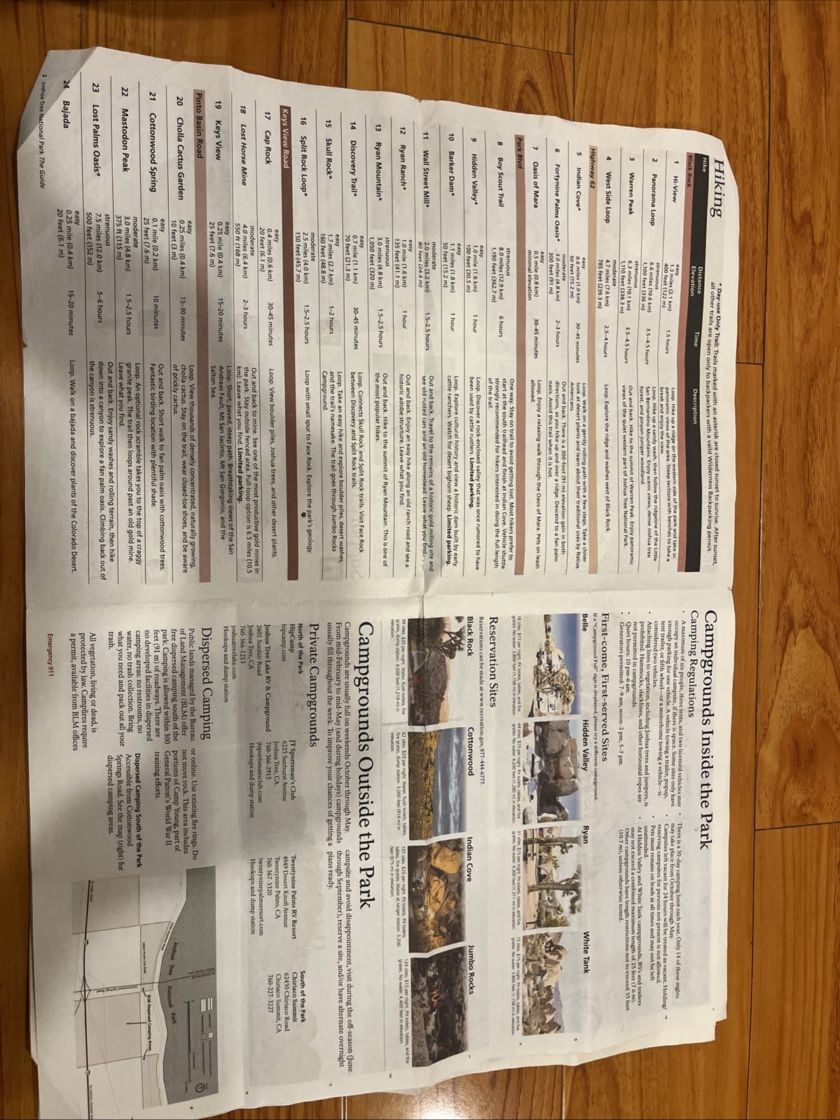 Joshua Tree National Park Map And Guide By NPS 2020 Free Shipping