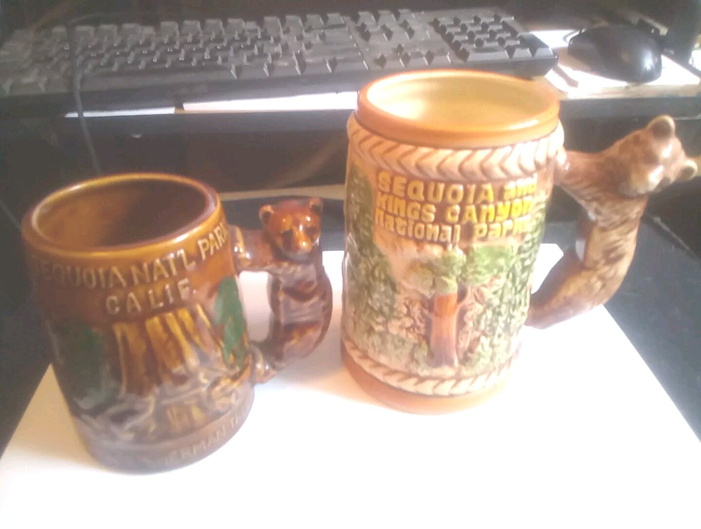2 Mugs Vintage Rare Sequsoia National Park 1970’S Pre-owned +Mug Made In Japan