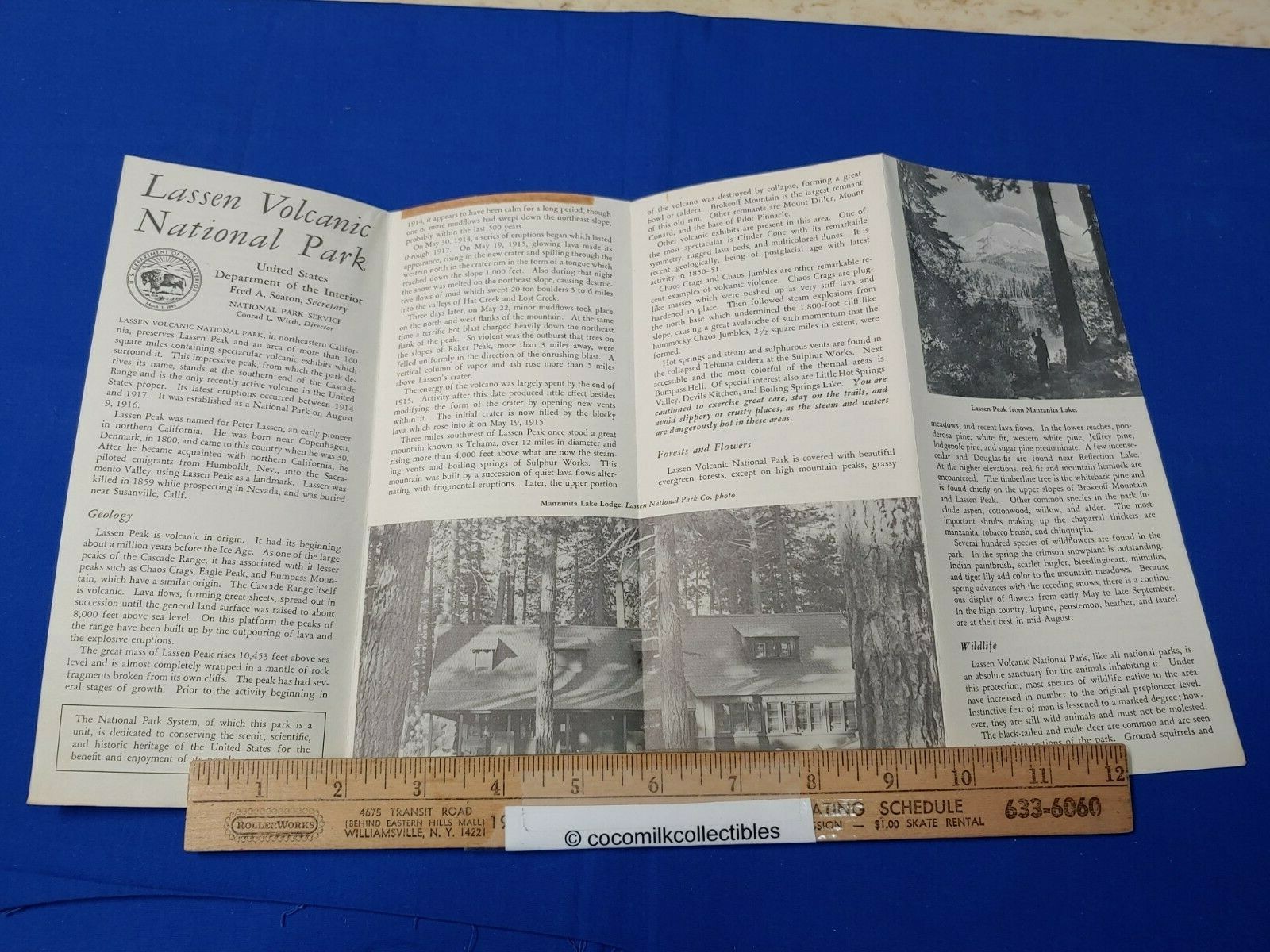 Vintage 1957 Lassen Volcanic National Park California Brochure Info Pictures Map