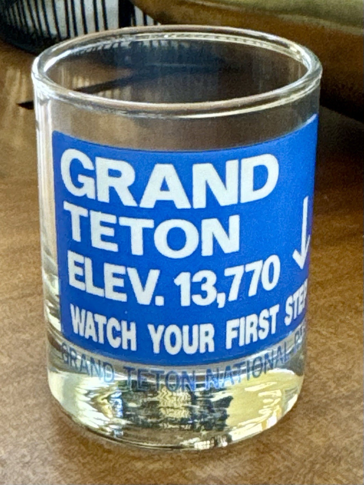 Vintage Grand Teton Double Shot Glass 3″ Clear Elevation 13770 ft