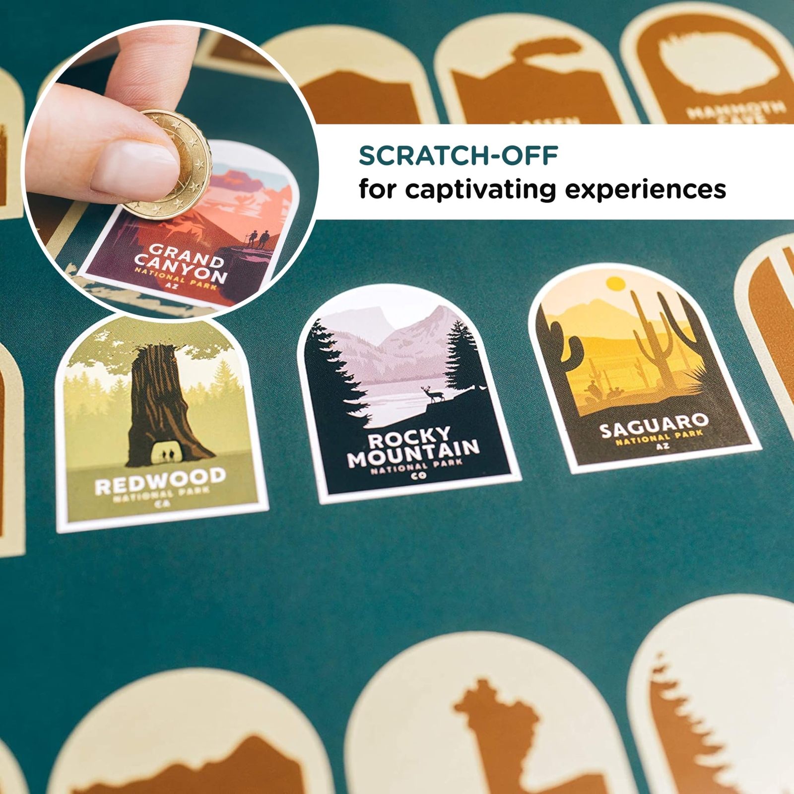 Enno Vatti US National Parks Scratch Off Poster – Map of 63 National Parks of…