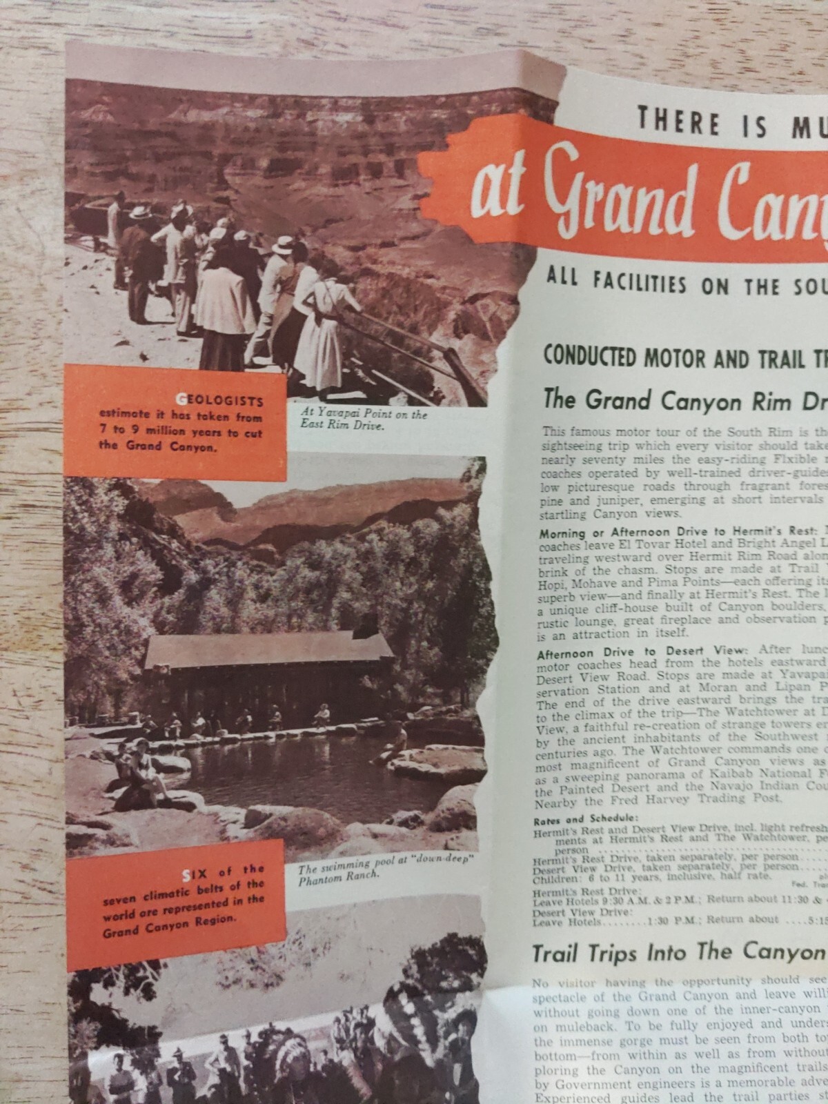 Vintage 1956 Grand Canyon Pamphlet