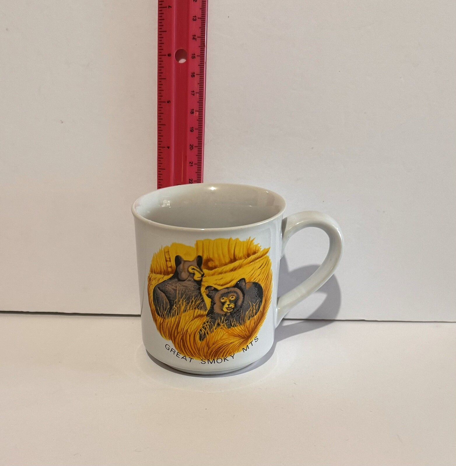 Vintage Great Smoky Mountains Black Bears Coffee Mug Cup No Fading EXC COND