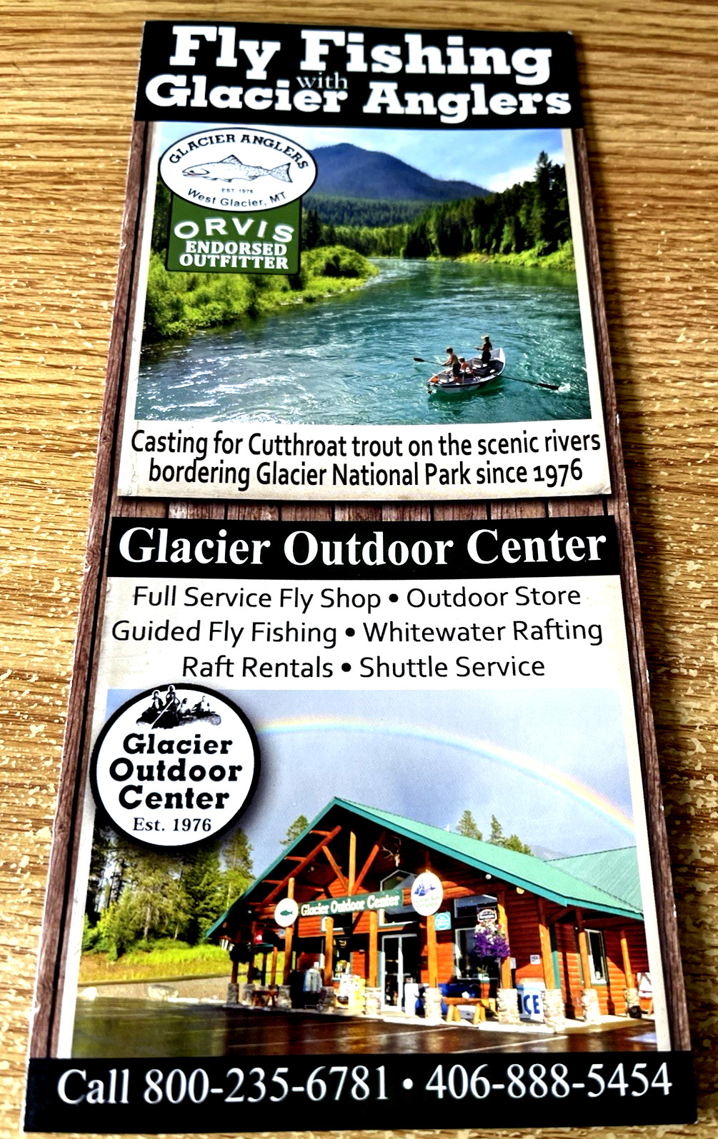 Glacier Anglers Fly Fishing West Glacier, MT Souvenir Brochure Flyer