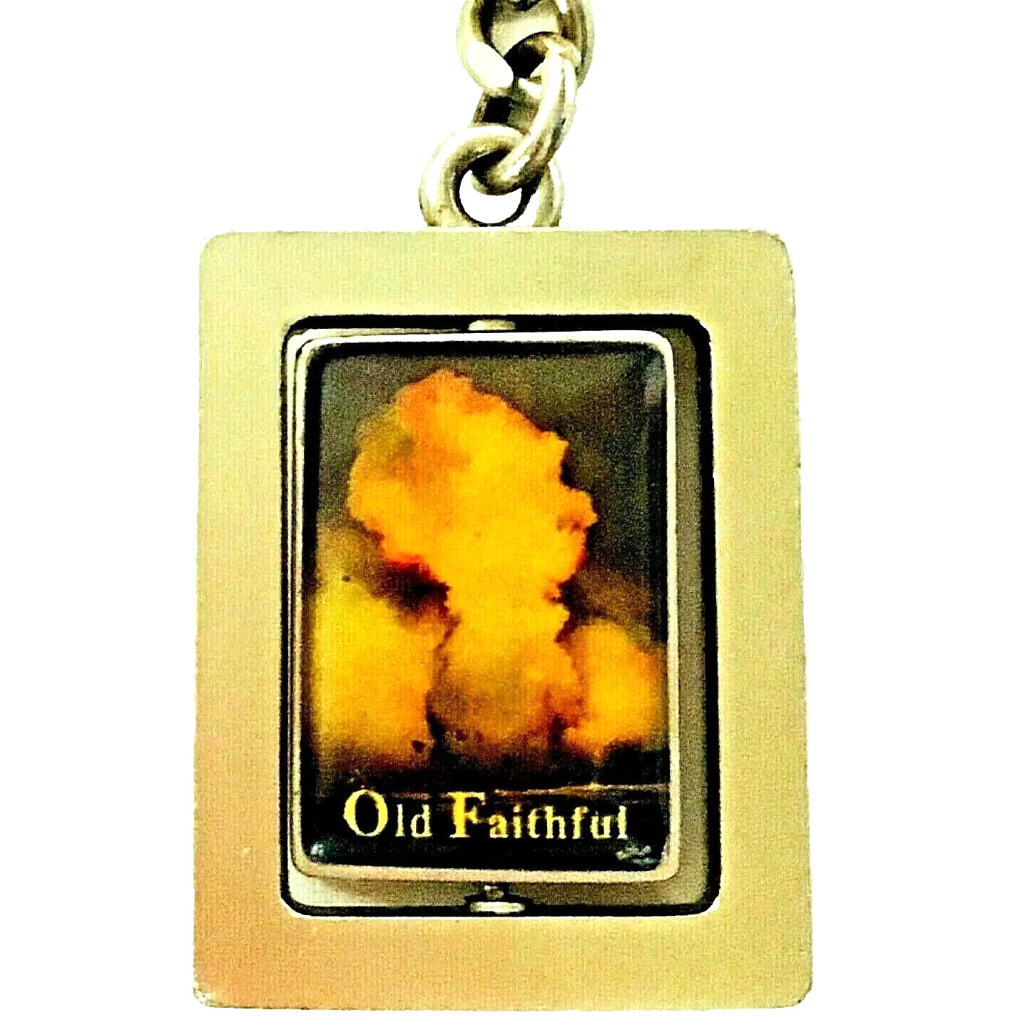 VTG 1990’s Yellowstone OLD FAITHFUL Geyser Keychain, Spinning Center Photo