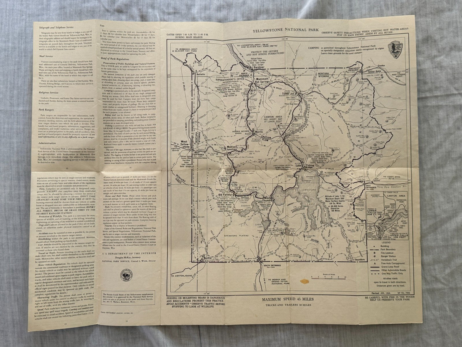 1955 Promotional Brochure to Yellowstone National Park, Lot of 2