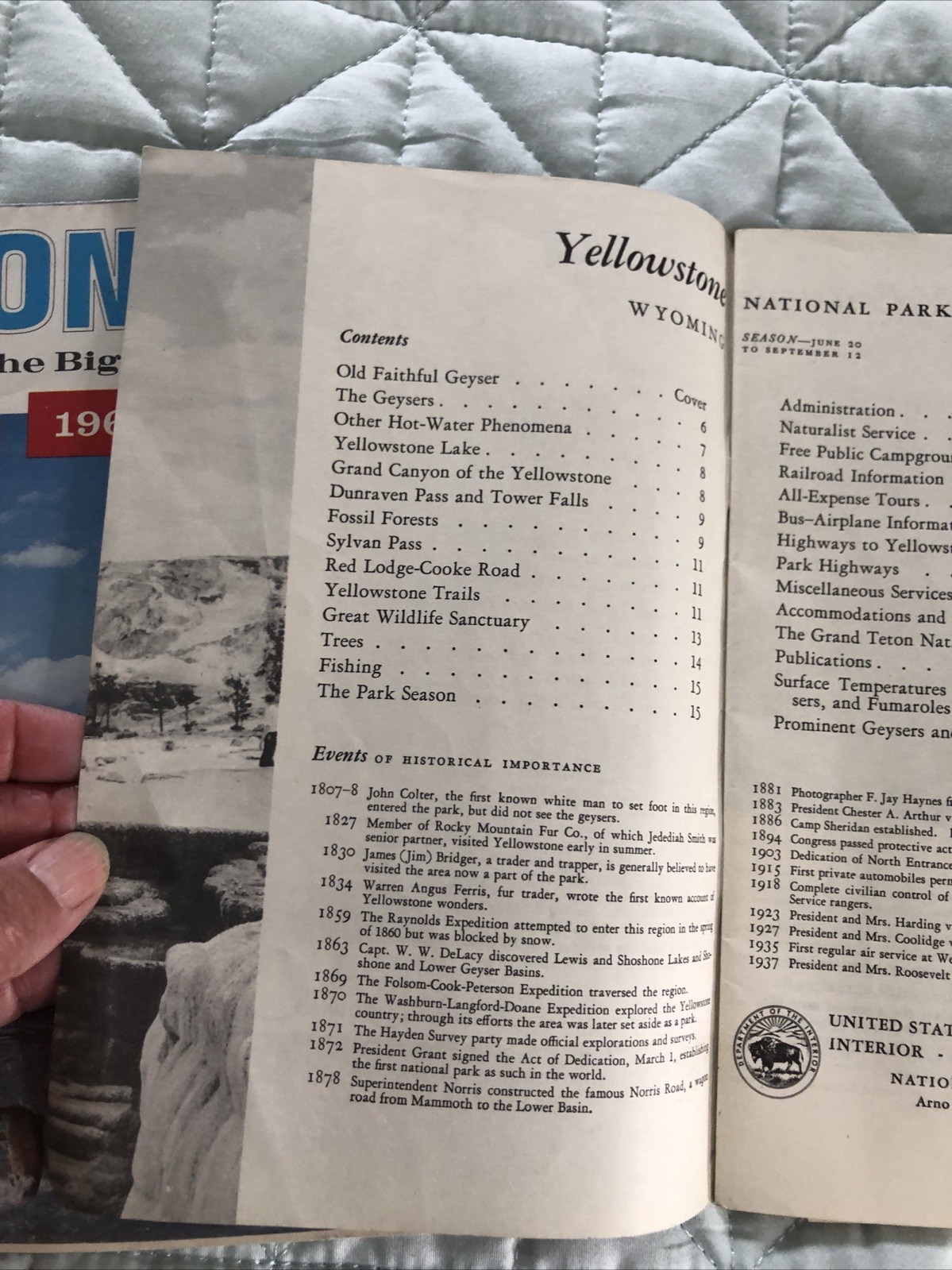 1939 Yellowstone National Park Montana 1967 Big Sky Country Map