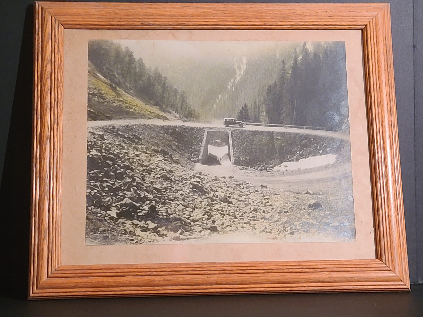 Early 1900’s Corkscrew Bridge Cody Road Yellowstone Park Framed 12 X 9 Picture