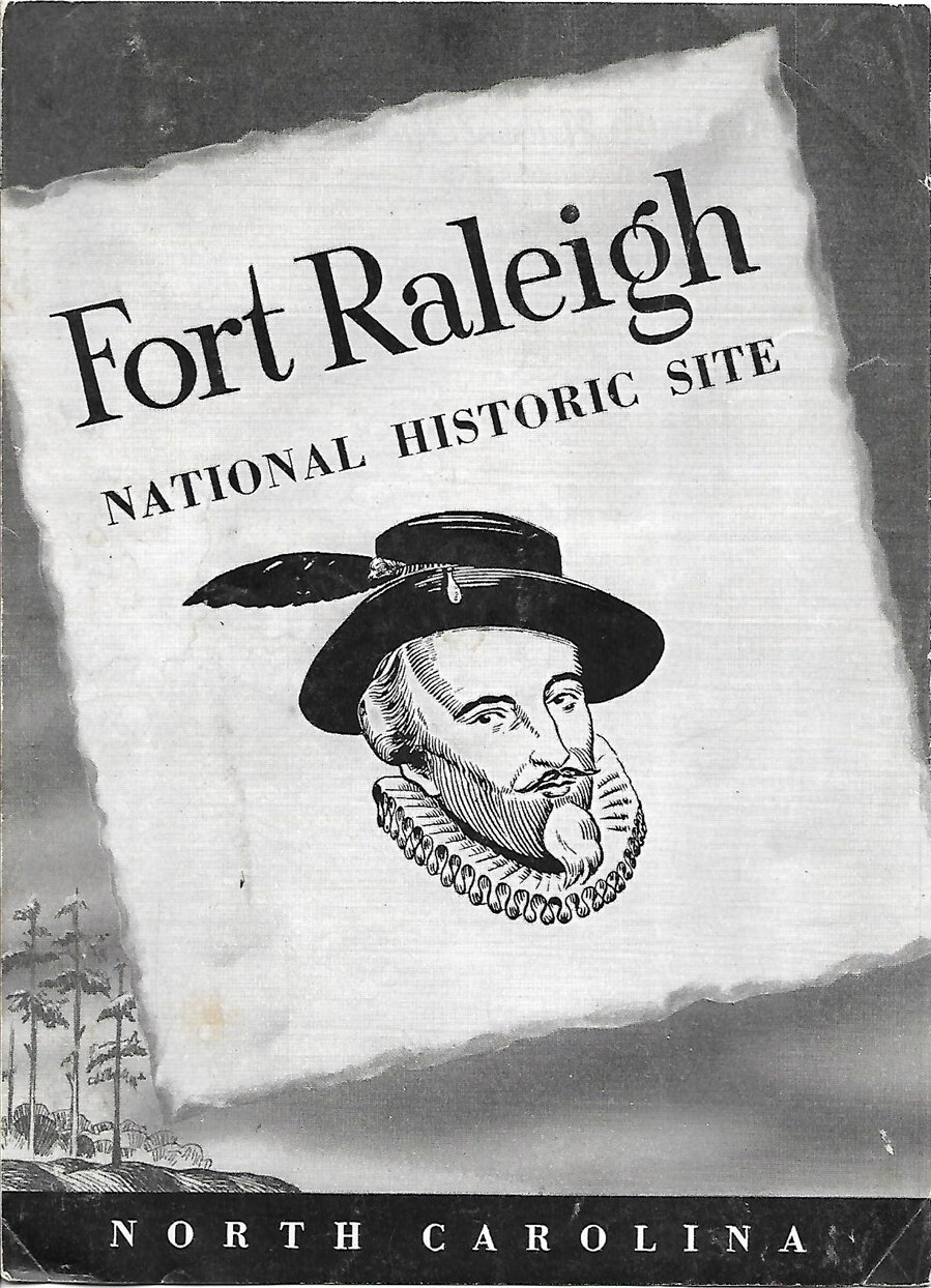 Official 1950 Map Pamphlet FORT RALEIGH NATIONAL HISTORIC SITE North Carolina