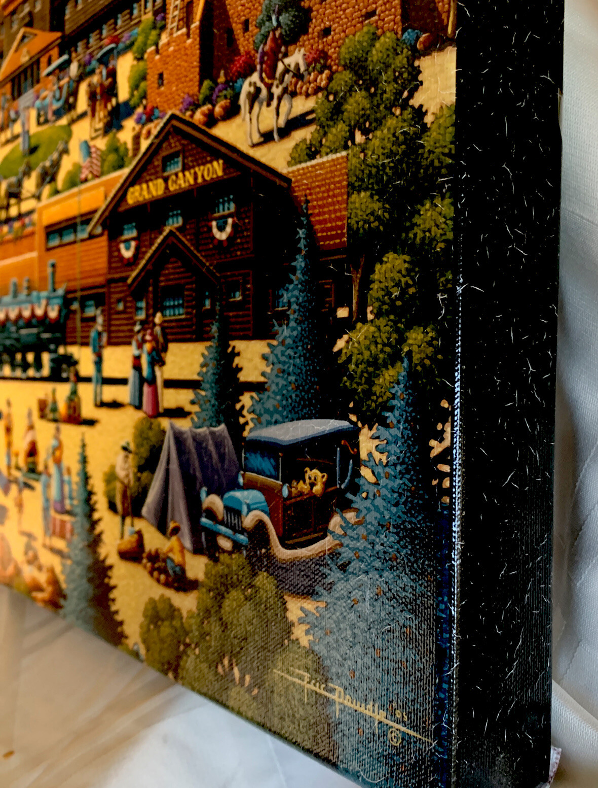 Eric Dowdle ‘Grand Canyon’ 16×20 Folk Art USA Souvenir Southwest Vintage Train