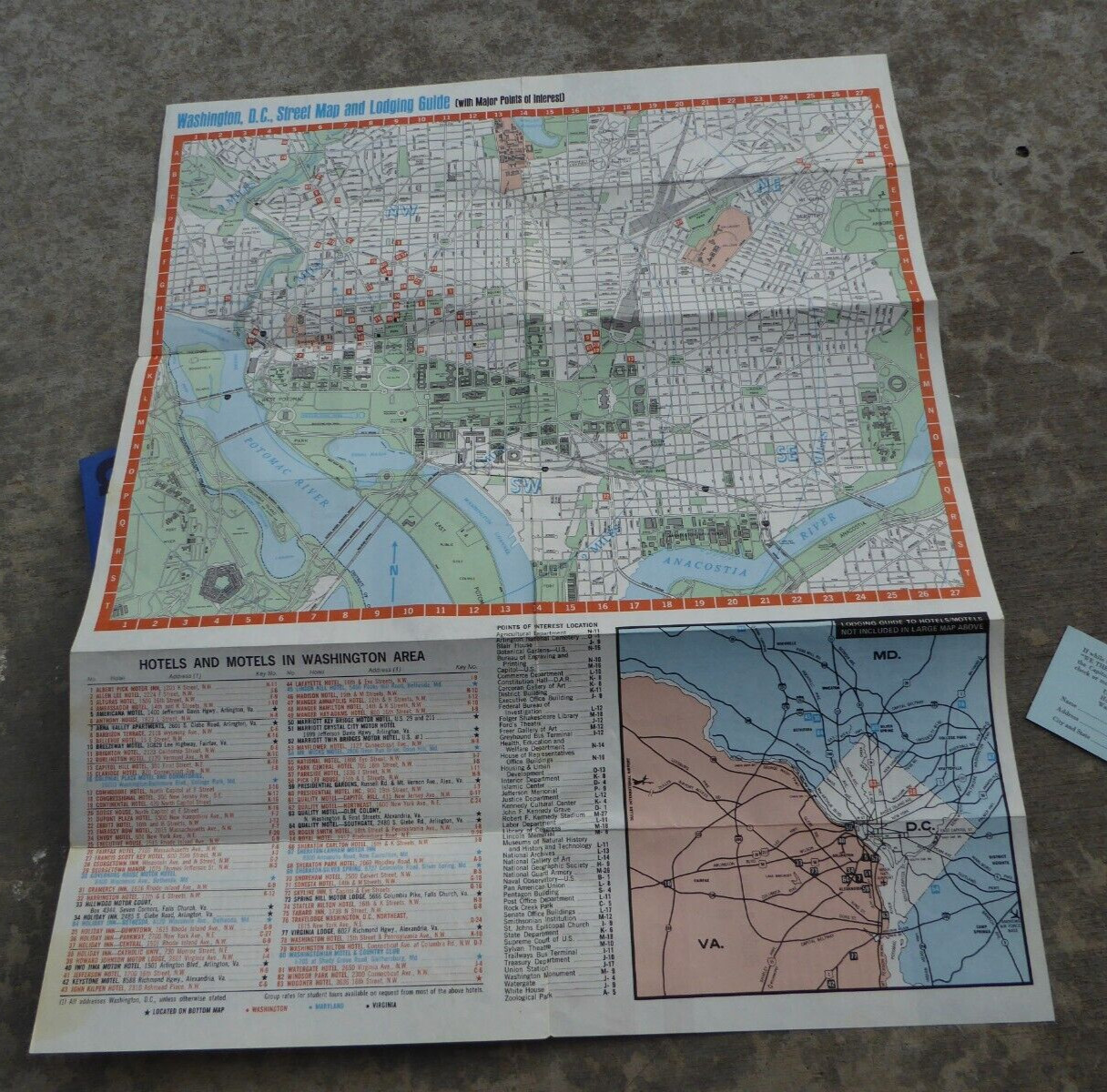 Washington DC Monument National Park Brochure Pamphlet Map Capitol Stub Lot 70’s