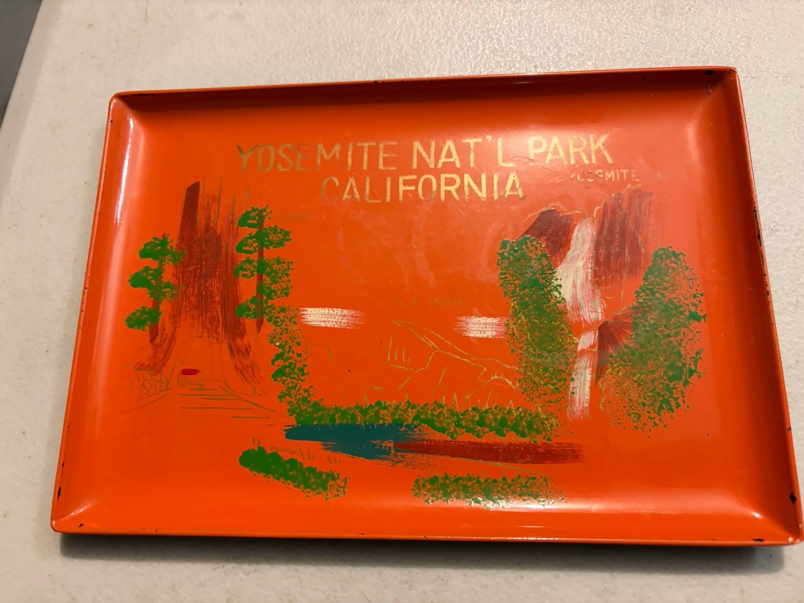 yosemite national park souvenir Vintage Tray
