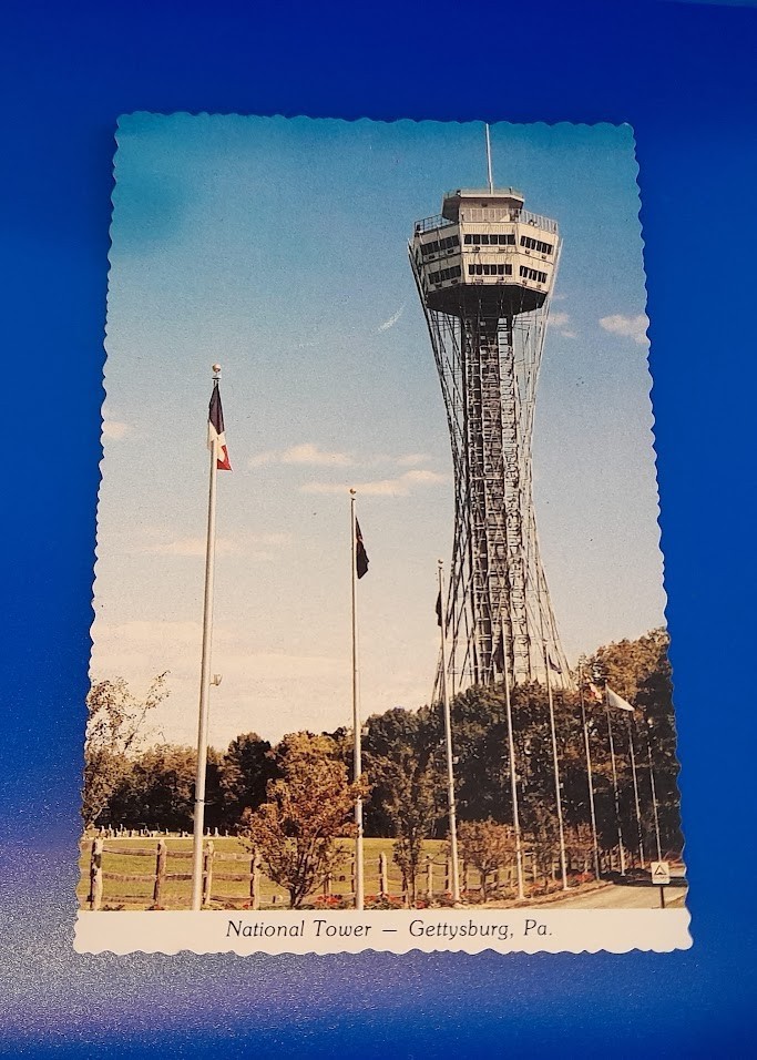 Original 1983 NATIONAL TOWER GETTYSBURG, PA Advertising Post Card Civil War