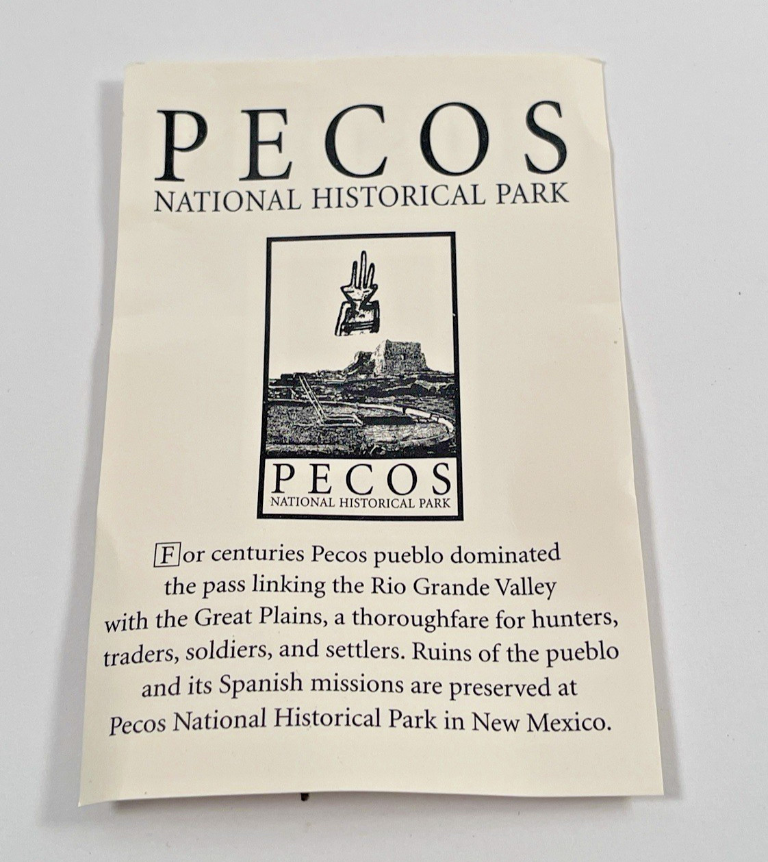 Pecos National Historical Park Souvenir Patch Southwest Ruins NM — New in Packag
