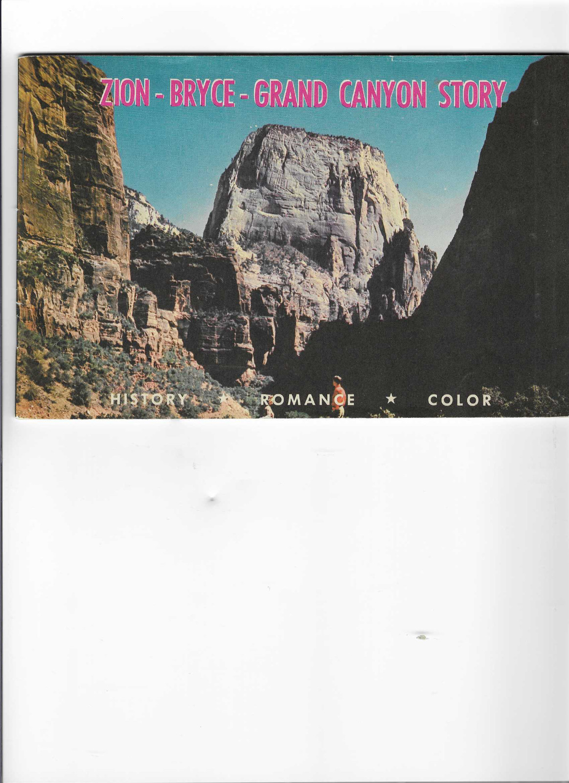 Nat. Park Grand Canyon-Zion-Bryce Story color views/guide Western Resort 1957