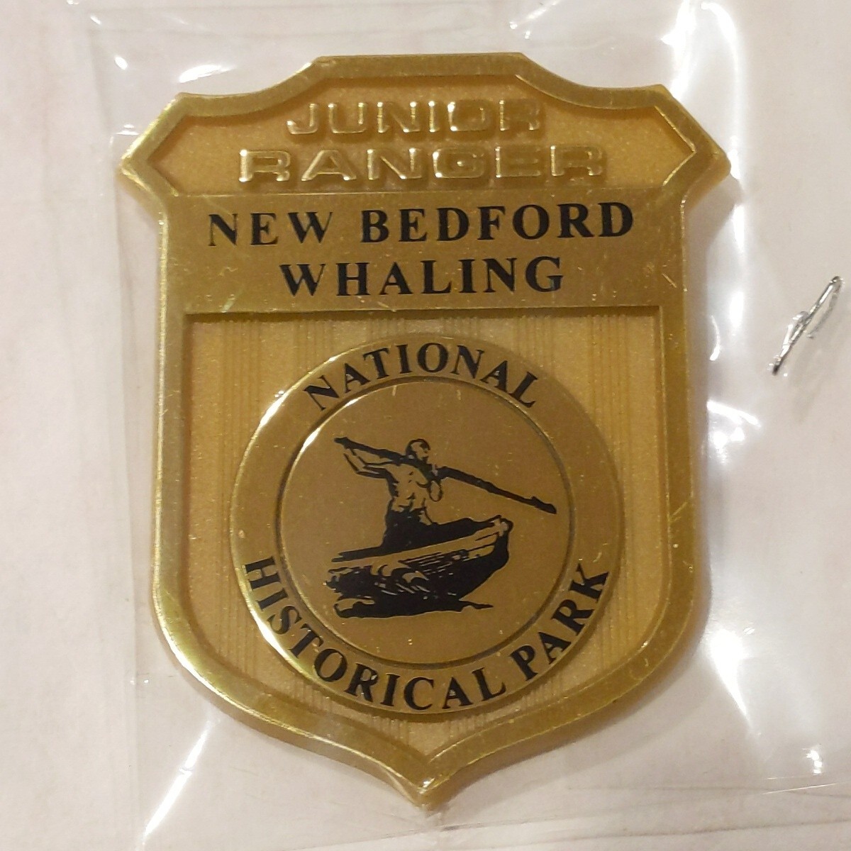 NEW BEDFORD WHALING Junior Jr National Park Ranger Plastic Souvenir Badge BOAT