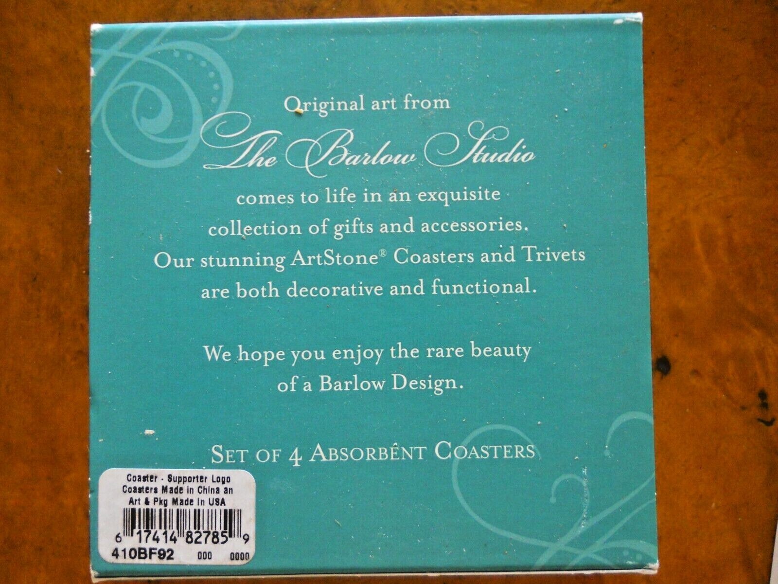I SUPPORT AMERICA’S NATIONAL PARKS ART-STONE DRINK COASTER SET OF 4 (NEW IN BOX)