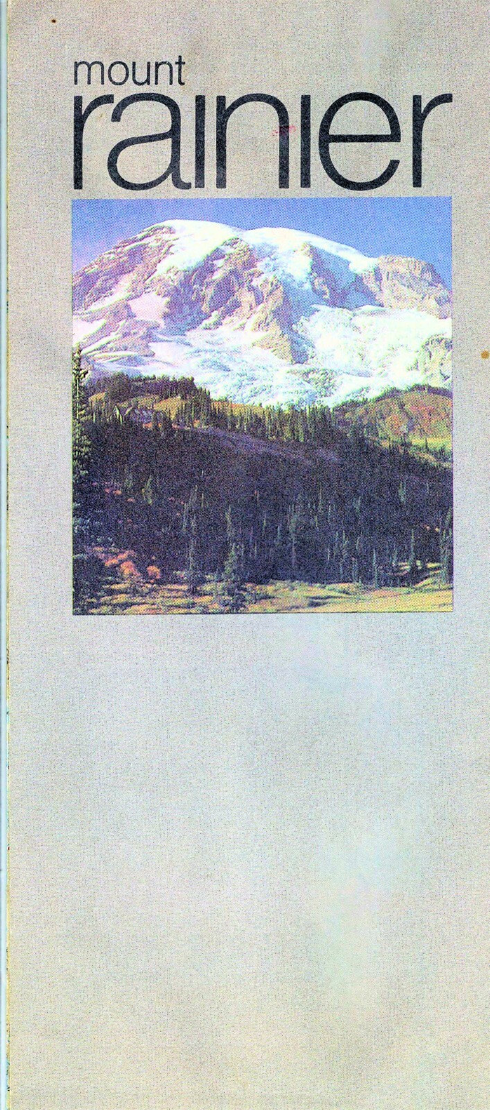 Mt. Rainier WA 1984 National Park Service Map and Guide for Tourists Hikers