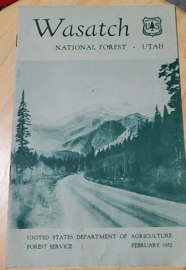 Vtg Wasatch National Forest Utah Brochure 1952 USDA Service Travel Souvenir