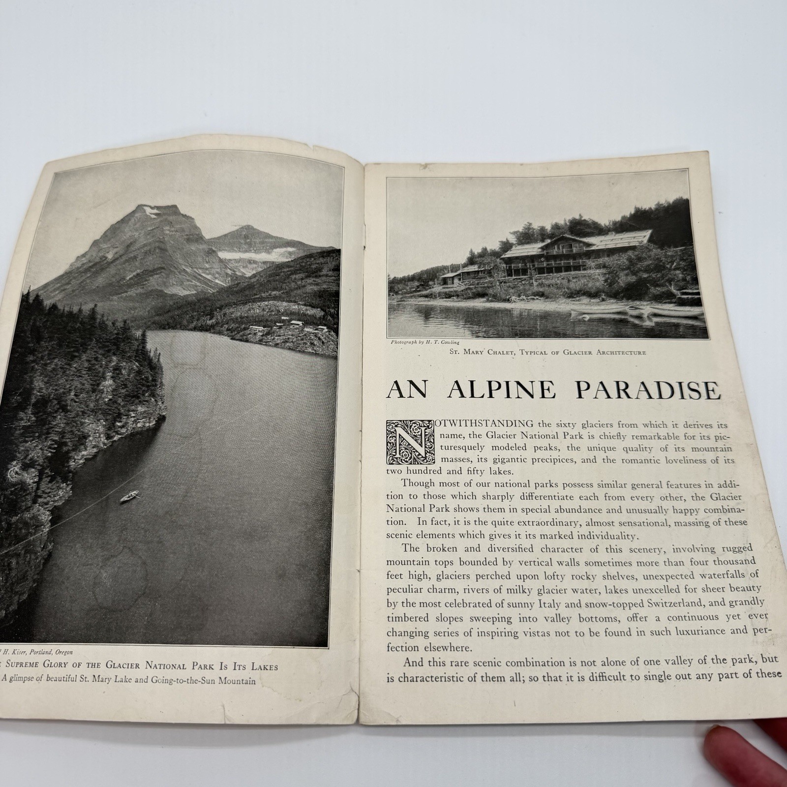 “Glacier” National Park Montana U.S Department of The Interior Booklet – 1930’s
