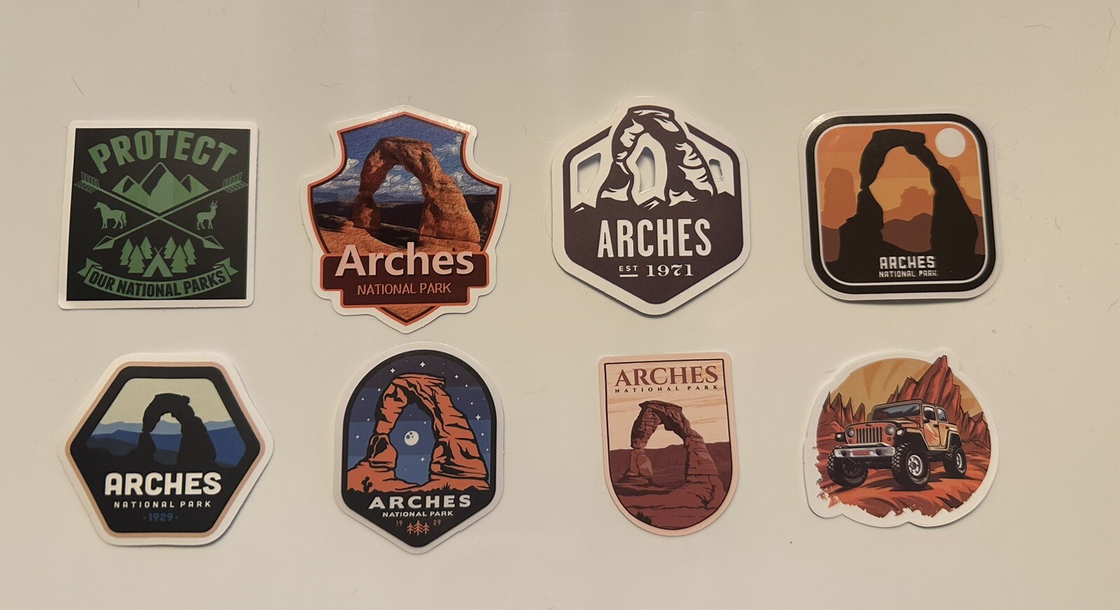 A Set of 8 Arches National Park Sticker Decal/Outdoor Inspired Stickers